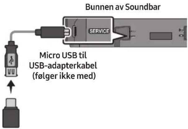 Bunnen av Soundbar SERVICE Micro USB til USB-adapterkabel (følger ikke med)
