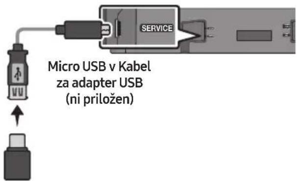 Micro USB v Kabel za adapter USB (ni priložen)