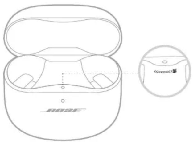 BOSE QuietComfort Earbuds II - VISUALIZZARE IL NUMERO DI SERIE DELLA CUSTODIA DI CARICA - 1