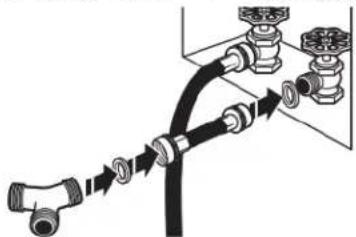 MAYTAG MED5030MW - Attach short hose and "Y" connector - 1
