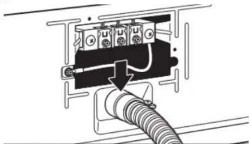 MAYTAG MED5030MW - Fixer le câble à raccordement direct au serrecâbles - 1