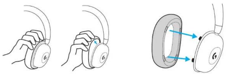 LOGITECH G735 - Cambiar copas de accesorios - 1