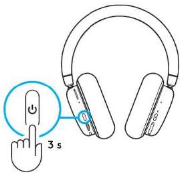 LOGITECH G735 - Alternando entre LIGHTSPEED/AUX. &amp; Bluetooth® - 3