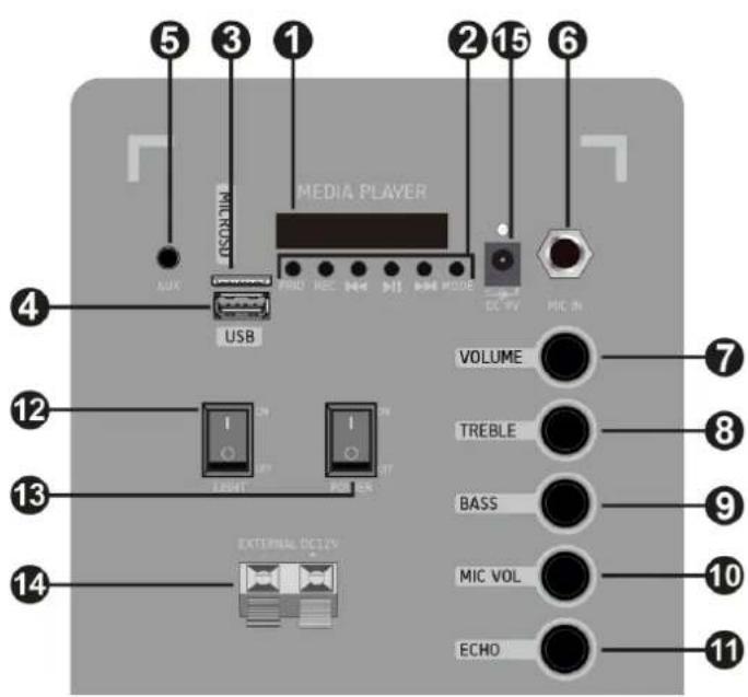 Fenton FT208LED - CONTROLS AND CONNECTIONS - 1
