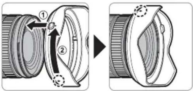 FUJIFILM GF2035mmF4 R WR - De zonnekap bevestigen - 1
