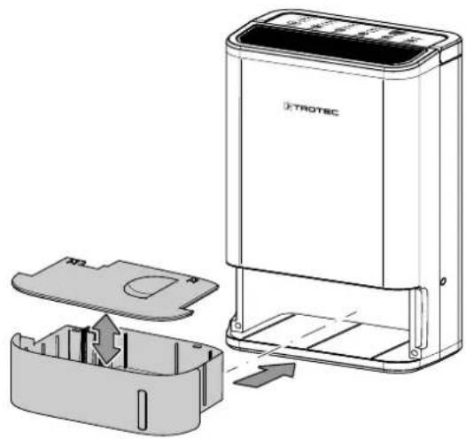 TROTEC TTR 50 E - Mise en place du bac de récupération de l'eau de condensation - 1