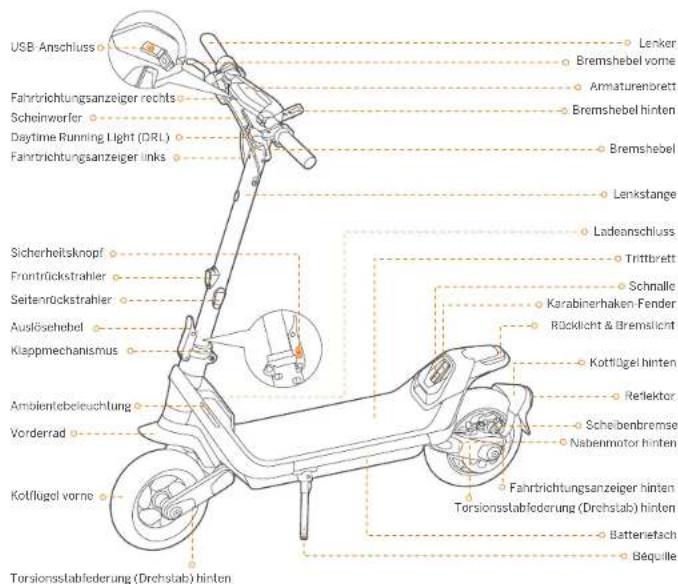 SEGWAY KickScooter P100SE - Diagramm und Funktionen - 1