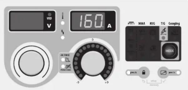 GYS Exagon 400 CCCV - Ajuste del desvanecimiento (downslope): - 2