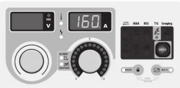 GYS Exagon 400 CCCV - Einstellung des Stromabfalls (downslope): - 1