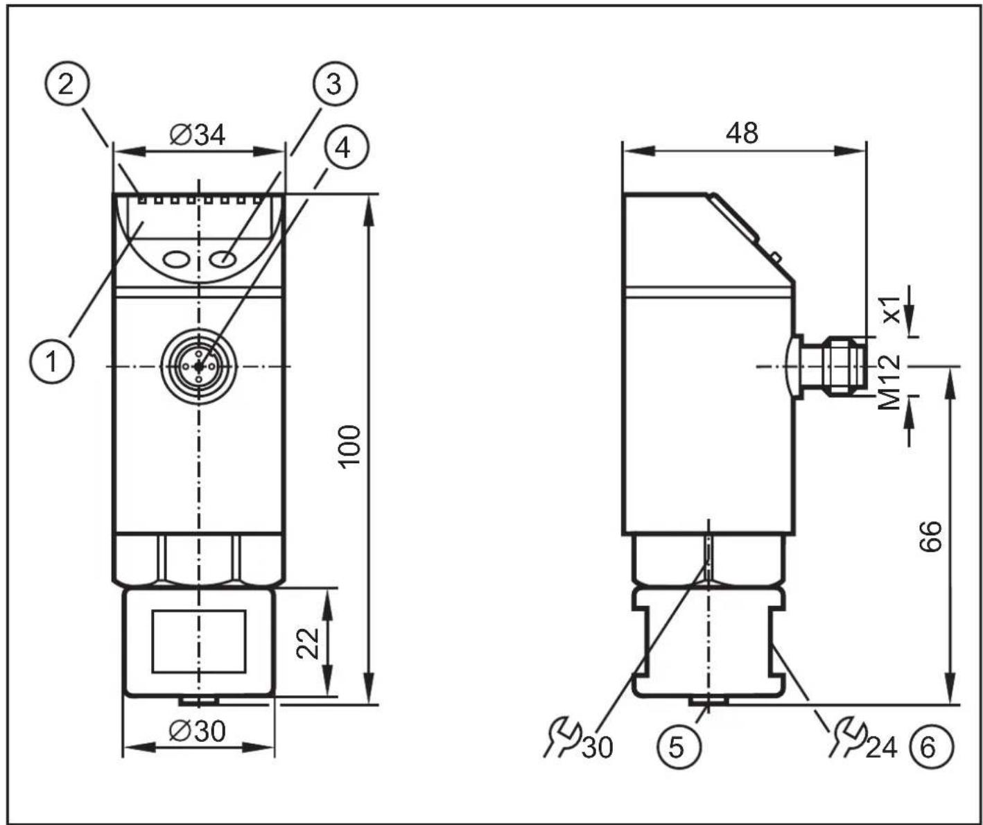 IFM PP2001 - Schéma d'encombrement - 1