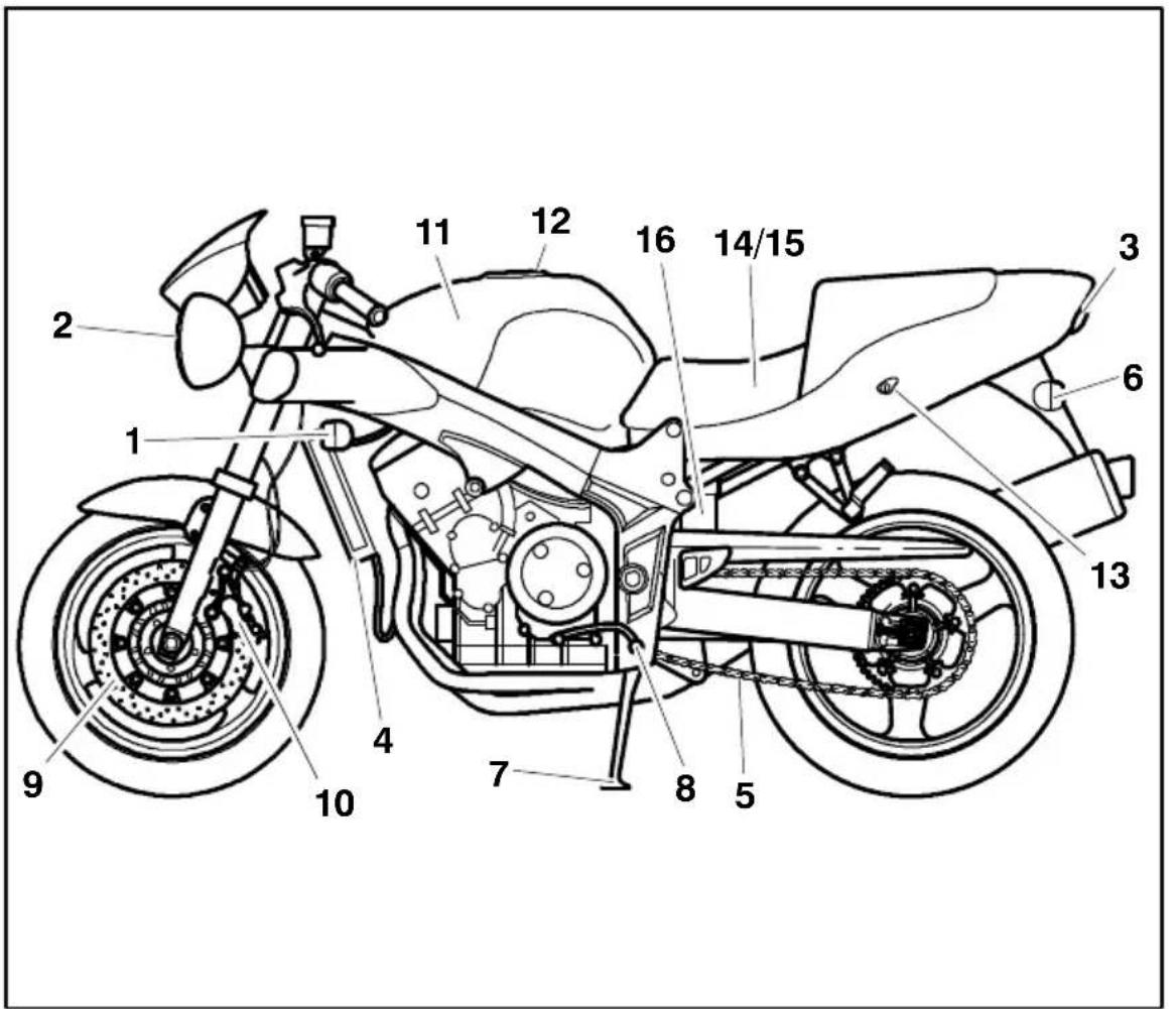 TRIUMPH TT600 (2000) - Identificationdescomposants--speedfour - 1