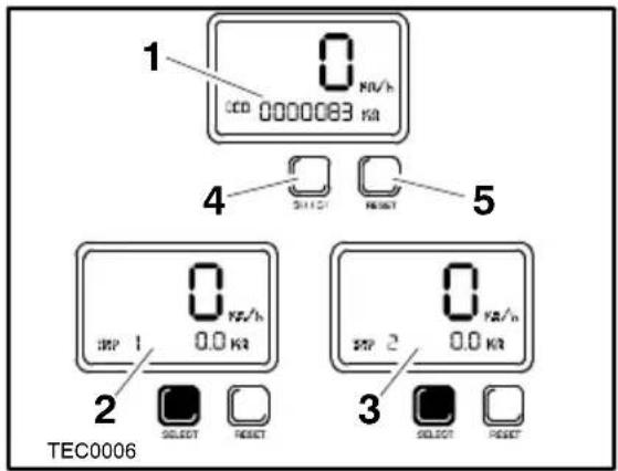 1 0 KR/h CCD 0000083 KA 4 SHIFT RESET 5 2 0 KR/h MP 1 0.0 kA STEP 2 0.0 kA SELECT RESET 3 SELECT RESET TEC0006