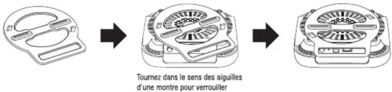 Tournez dans le sens des aiguilles d'une montre pour verrouiller