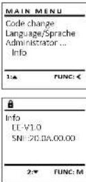 Burg Wächter Diplomat MTD 740 E FP - Menu info / System Info - 1