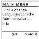 Burg Wächter Ranger 800 - Menu de modification du code - 1