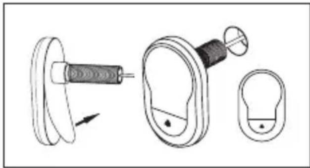 Burg Wächter Door eGuard DG8200 - Fixation de la caméra sur la face extérieure de la porte. - 1