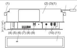 OPTEX Mirage - Dimensions extérieures et noms des pièces - 2