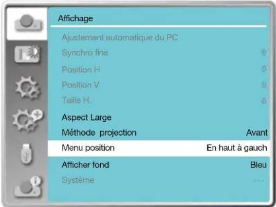 INFOCUS LightPro IN1034 - Position du menu - 1