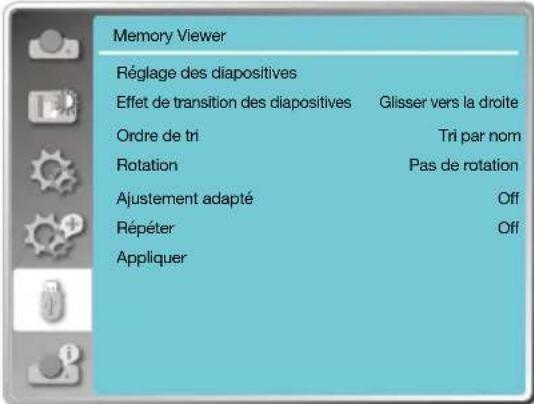 INFOCUS LightPro IN1026 - Menu du memory viewer - 1