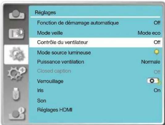 INFOCUS LightPro IN1046 - Contrôle du ventilateur - 1