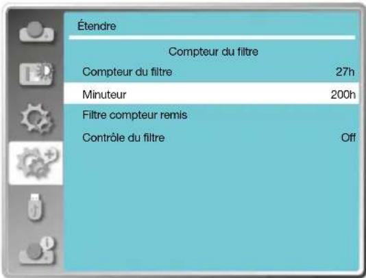 INFOCUS LightPro IN1049 - Menu du compteur du filtre - 1