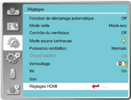 INFOCUS LightPro IN1049 - Réglages HDMI - 1