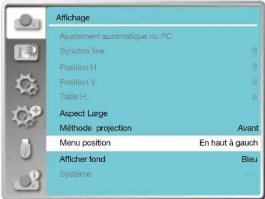 INFOCUS LightPro IN1049 - Position du menu - 1