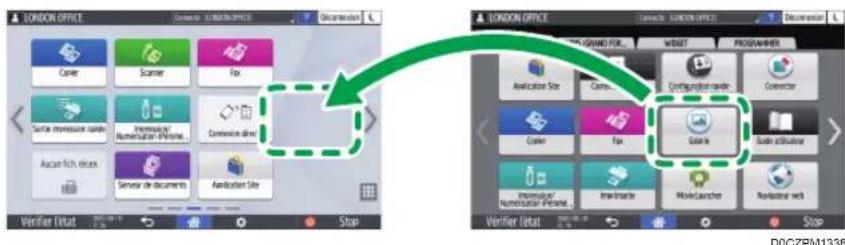 RICOH IM 8000 - Ajout d'une application ou d'un widget féquement utilisés à l'écran d'accueil - 1