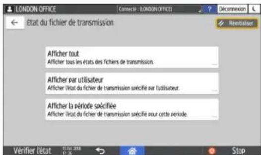 RICOH IM 8000 - Appuyez sur [Résultat de transmission], puis selectionné le résultat de transmission à afficher. - 1