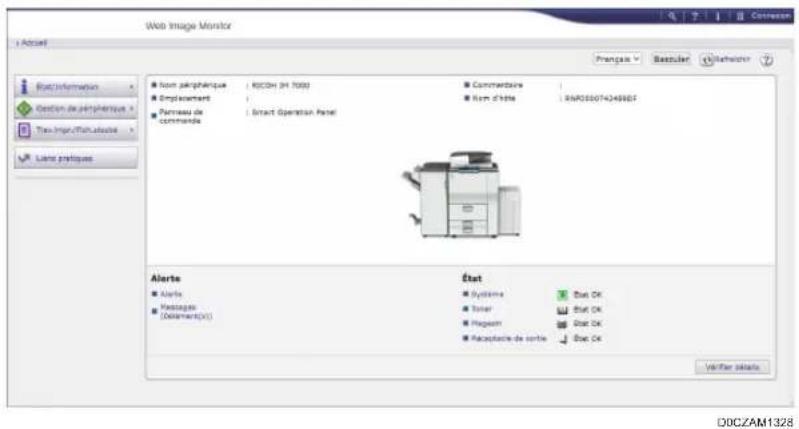 RICOH IM 8000 - Accès à Web Image Monitor - 2