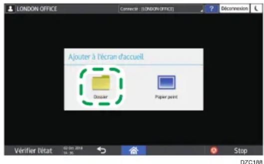 RICOH IM 8000 - Creation d'un dossier pour organiser les icônes - 1