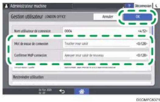 RICOH IM 8000 - Modification du mot de passage de connexion - 3