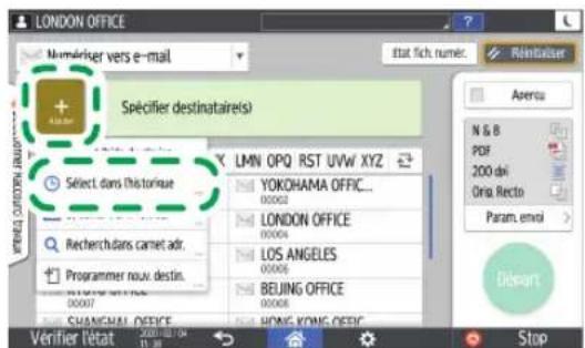 RICOH IM 8000 - Enregistrer le destinataire de l'e-mail dans le carnet d'adresses lors de l'envoi d'un e-mail - 6