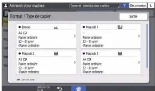 RICOH IM 8000 - Définition d'un format personnelisé de papier à l'aide du panneau de commande - 3