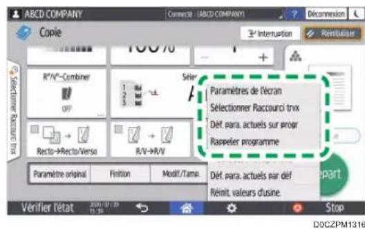 RICOH IM 8000 - Enregistrement de paramètres en tant que programme - 4