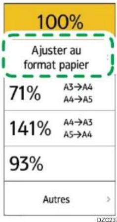RICOH IM 8000 - Agrandissement ou réduction en fonction du format papier - 3