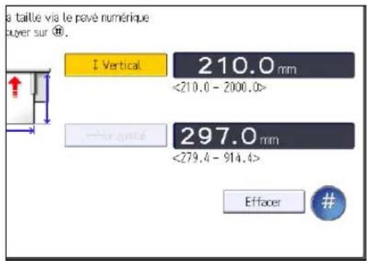 RICOH IM CW2200 - Définition d'un format papier coupé personnalisé à l'aide du panneau de commande - 1