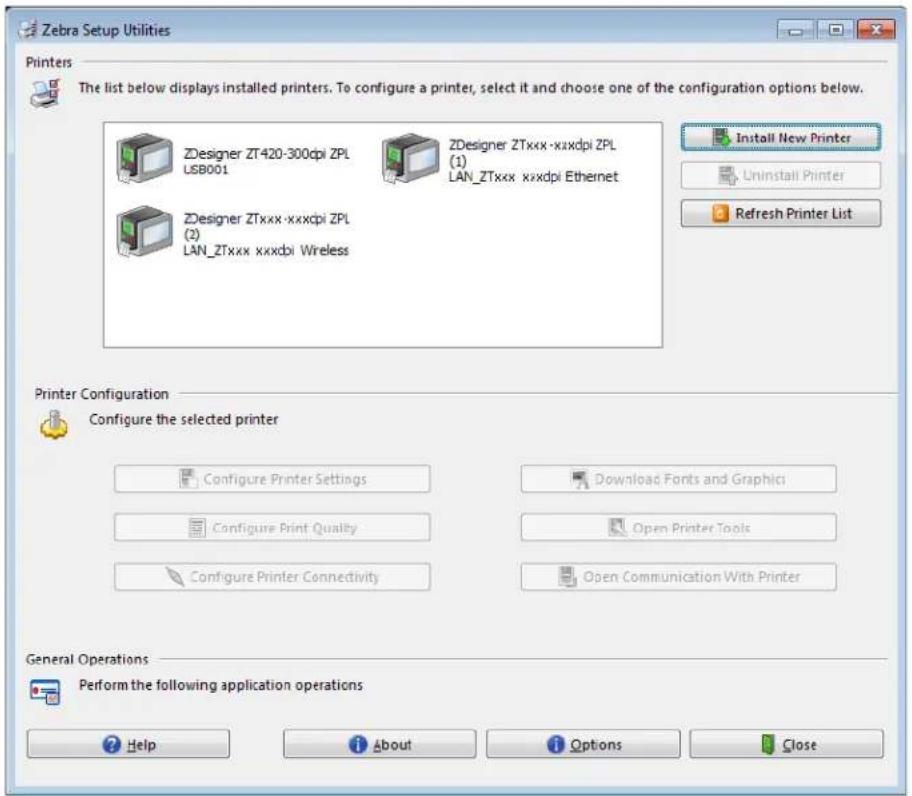 ZEBRA ZT610 - Ajout d'une imprimante depuis l'écran zebra setup utilities - 10