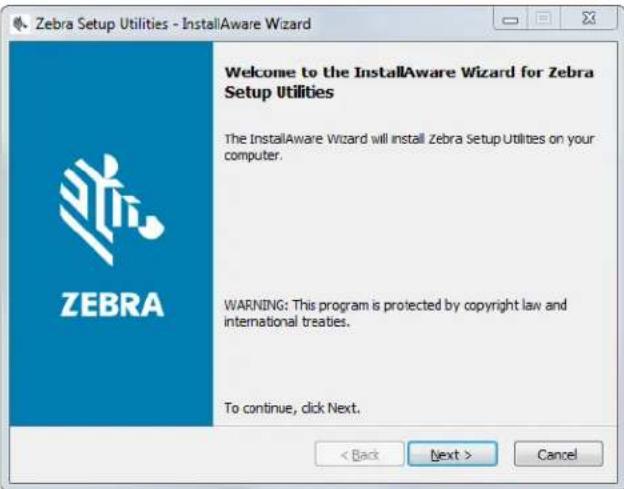 ZEBRA ZT610 - Exécutez le programme d'installation de zebra setup utilities - 1