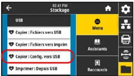 ZEBRA ZE511 - Stockage > USB > copier : config. vers USB - 1
