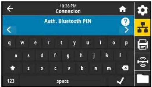 ZEBRA ZE511 - Connexion > bluetooth > auth. bluetooth PIN - 1