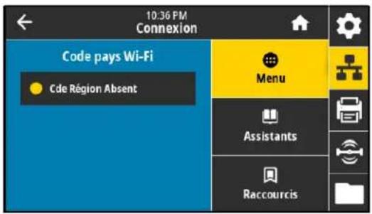 ZEBRA ZE511 - Connexion > wi-fi > code pays wi-fi - 2