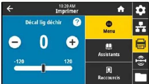 ZEBRA ZE511 - Imprimer > réglage d'image > décal lig déchir - 3