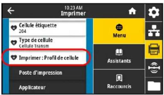 ZEBRA ZE511 - Imprimer > cellules > imprimer : profil de cellule - 1