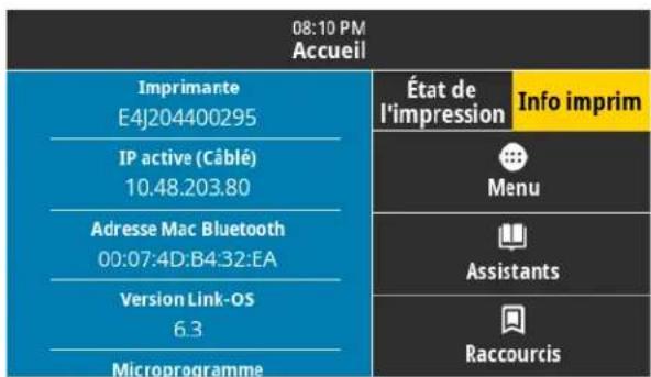 ZEBRA ZE511 - Onglet informations sur l'imprimante - 1