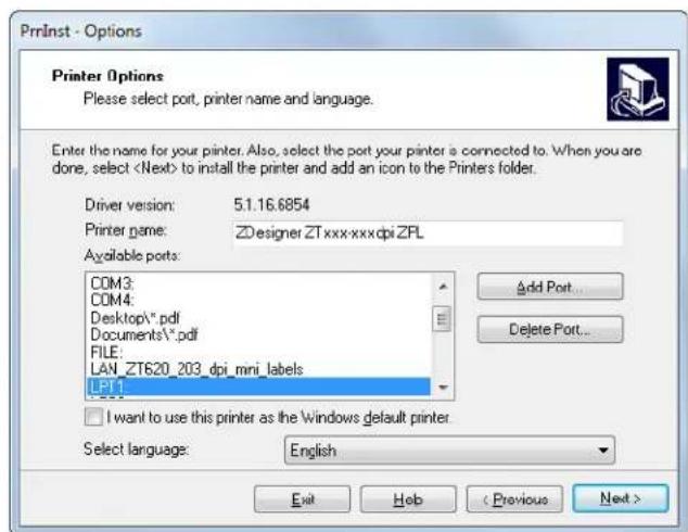 ZEBRA ZE511 - Ajout d'une imprimante depuis l'écran zebra setup utilities - 3