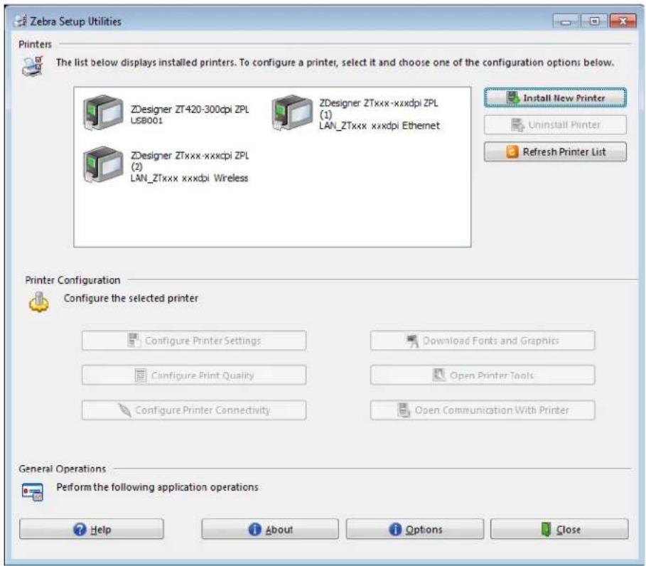 ZEBRA ZE511 - Ajout d'une imprimante depuis l'écran zebra setup utilities - 11