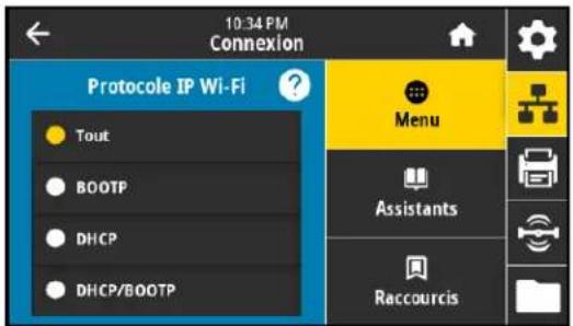 ZEBRA ZE511 - Connexion > wi-fi > protocole IP wi-fi - 2