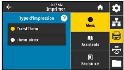 ZEBRA ZE511 - Imprimer > qualité d'impression > type d'impression - 1