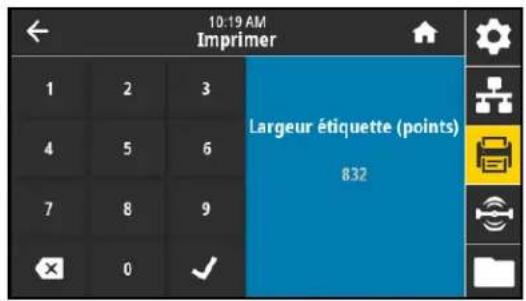 ZEBRA ZE511 - Imprimer > qualité d'impression > largeur étiquette (points) - 2